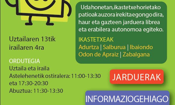 Auzoarentzat zabalik!!